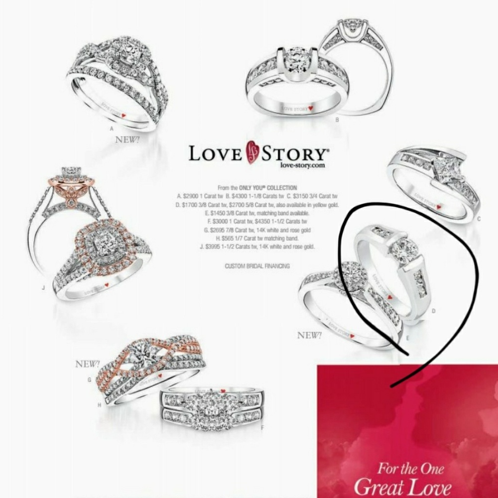 Love story 14k white gold ring